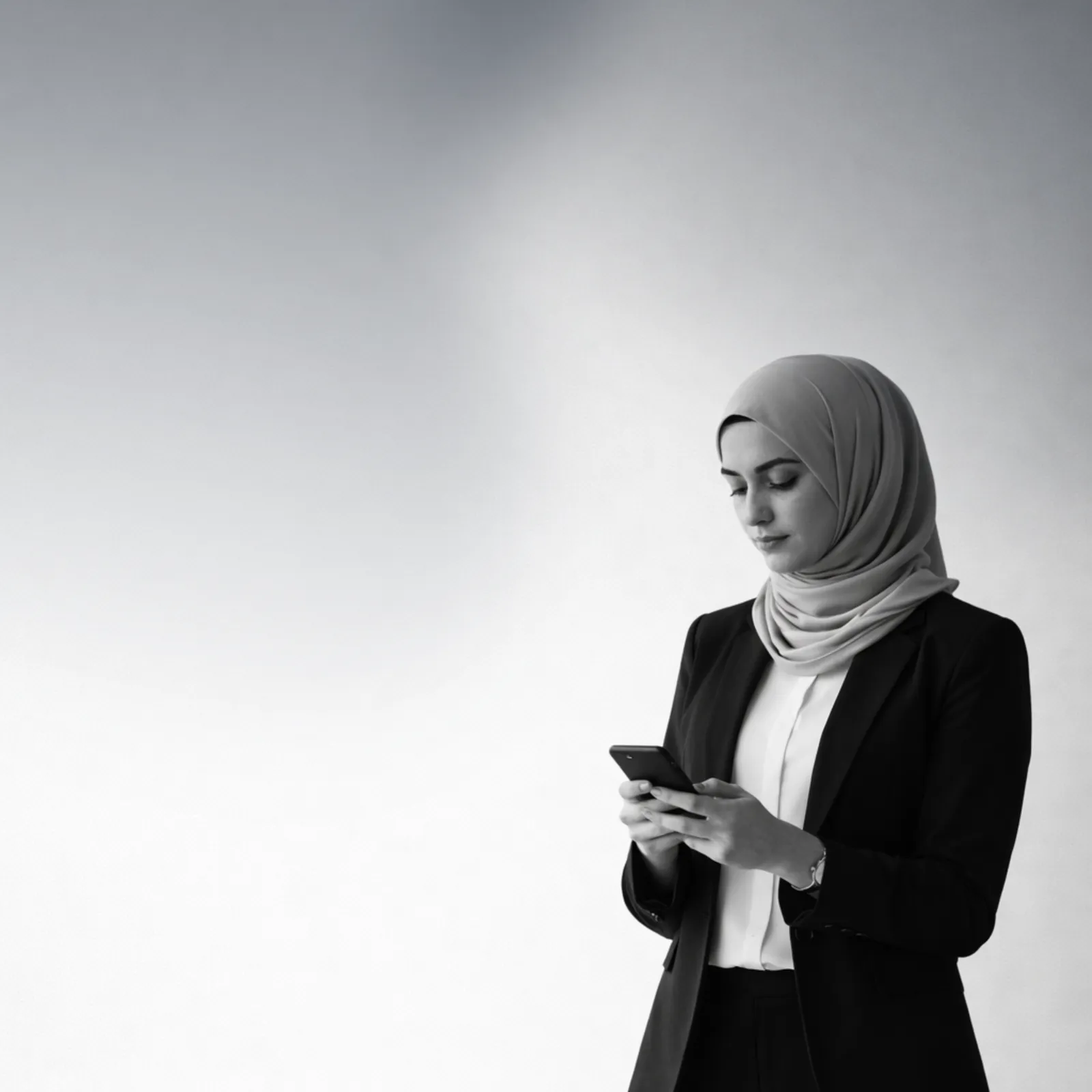 Woman looking forward with determination